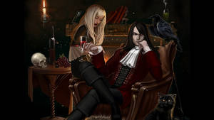 Eternal Love Of Gothic Vampires Wallpaper