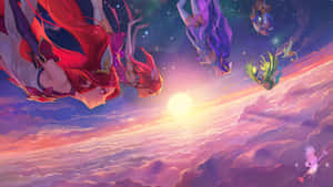 Ethereal Sky Dancers Artwork Wallpaper