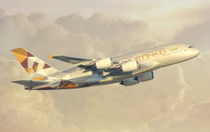 Etihad Airplane In Flight Wallpaper