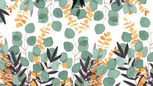 Eucalyptus Leaves In A Painting Wallpaper