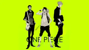 Eustass Kid Luffy Law Neon Green Cover Wallpaper