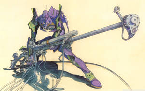 Eva Unit 01 Armed And Ready Wallpaper