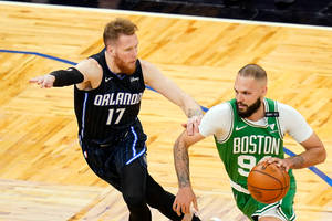 Evan Fournier And Ignas Brazdeikis Celtics Vs. Magic Wallpaper