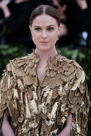 Evan Rachel Wood Gold Feathers Costume Fashion Wallpaper