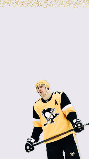 Evgeni Malkin Minimalist Fan Art Golden Glitters Wallpaper