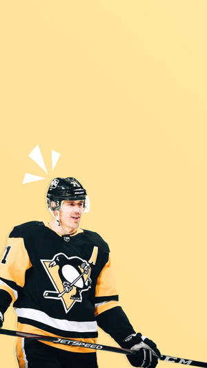 Evgeni Malkin Pittsburgh Penguins Yellow Fan Art Wallpaper