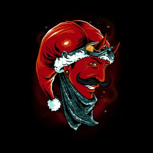 Evil Devil Santa's Hat Wallpaper