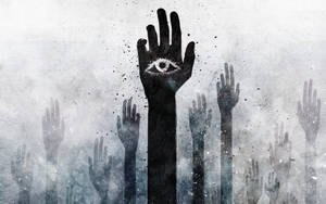 Evil Eye On Hands Art Wallpaper