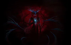 Evil Thin Monster Red Circle Wallpaper