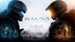 Exciting Battle Scene From Halo 5 In Stunning 4k Resolution Wallpaper