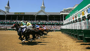 Exciting Moments Captured At The Kentucky Derby Horse Race Festival. Wallpaper