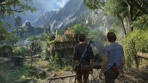 Exhilarating Adventure In Uncharted Game Village Wallpaper