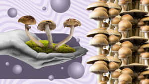 Experience A Colorful Mushroom Journey Wallpaper