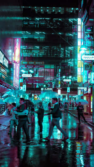Experience A Futuristic Cyberpunk Cityscape In Japan Wallpaper