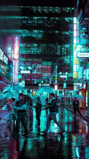 Experience A Futuristic Cyberpunk Cityscape In Japan Wallpaper