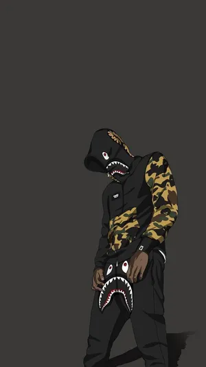 'experience Bape's Unique Streetwear In This Cutting-edge Digital Artwork.' Wallpaper