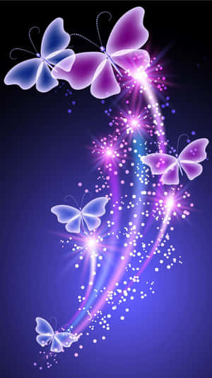 Experience Nature's Beauty With Purple Butterfly Iphone Wallpaper