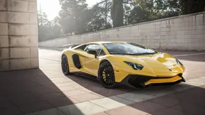 Experience Premium Performence With The Blue Lamborghini Aventador Wallpaper