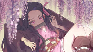 Experience The Anime World With Nezuko Desktop Wallpaper