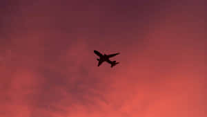 Experience The Beauty Of Flight In A Gorgeous Pink Plane Wallpaper