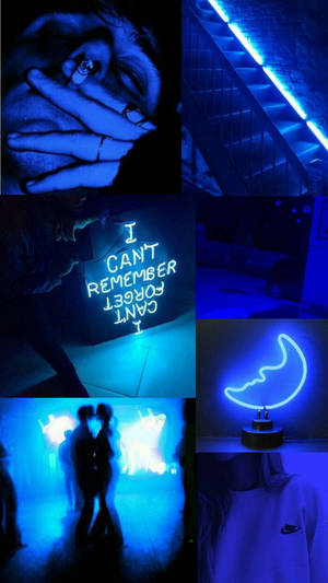 Experience The Cool Of Neon Blue Wallpaper