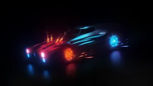 Experience The Excitement Of Rocket League With Neon Art Cars Wallpaper