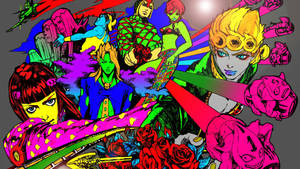 Experience The Power Of Jojo's Bizarre Adventure Through Stupendous Graffiti Art Wallpaper