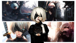 Explore A Futuristic World With 2b From Nier Automata Wallpaper