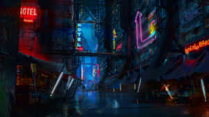 Explore The Dark, Neon Underbelly Of Night City Wallpaper