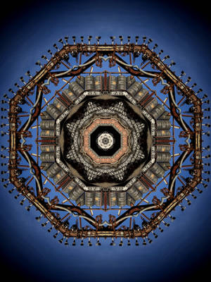 Explore The Future In Retro-futurism With A Digital Steampunk Fractal Wallpaper