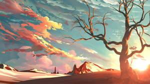 Explore The Majestic Anime Scenery Wallpaper