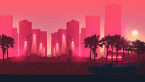 Explore The Neon Future Of Synthwave City Wallpaper