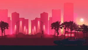 Explore The Neon Future Of Synthwave City Wallpaper