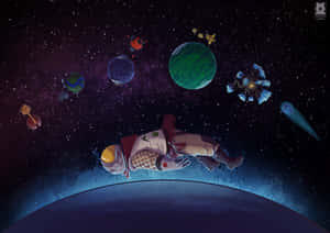 Explorer In Outer Space From Outer Wilds Wallpaper