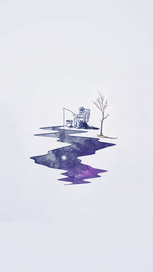 Exploring The Beauty Of The Galaxy, A Trippy Astronaut Sets Off On An Interstellar Voyage Of Discovery. Wallpaper