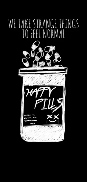 Exploring The Contrast: Happy Pills Amidst Depression Aesthetic Wallpaper