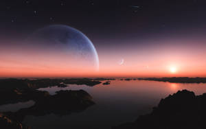 Extraterrestrial World Hd Landscape Desktop Wallpaper