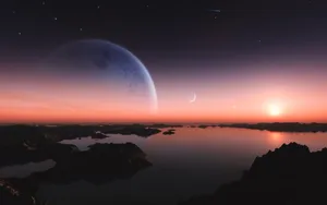Extraterrestrial World Hd Landscape Desktop Wallpaper