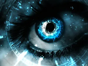 Eye With Glowing Runes Wallpaper