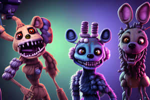 F N A F_ Animated_ Characters_ Group Wallpaper