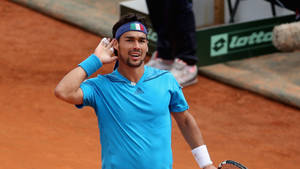 Fabio Fognini Ear Celebration Wallpaper