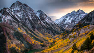 Fall Mountain Under Sky Wallpaper