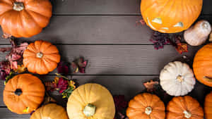 Fall Pumpkins Aesthetic Desktop Wallpaper