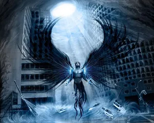 Fallen Angel Turning Into Demon Wallpaper