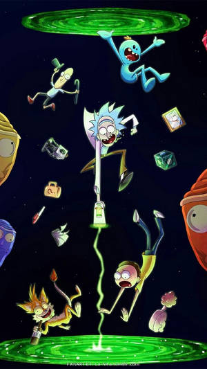 Falling-off Rick And Morty Iphone Wallpaper