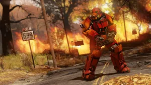 Fallout 76 Red Power Armor Wallpaper