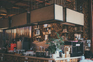 Fancy Coffee Shop Interior Wallpaper