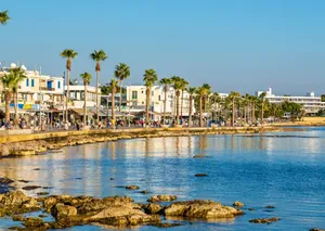 Fantastic View Of The Beach In Paphos Wallpaper