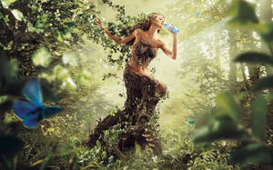 Fantasy Art Thirsty Woman Tree Wallpaper