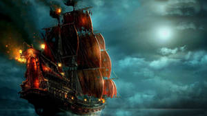 Fantasy Sailing Ship Wallpaper